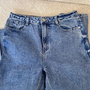 Missguided Blue High Rise Mom Jeans